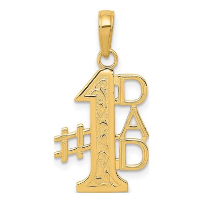10K Yellow Gold DAD Number 1 Pendant