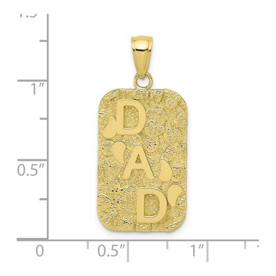 10K Yellow Gold DAD Nugget Dog Tag Pendant – view 5