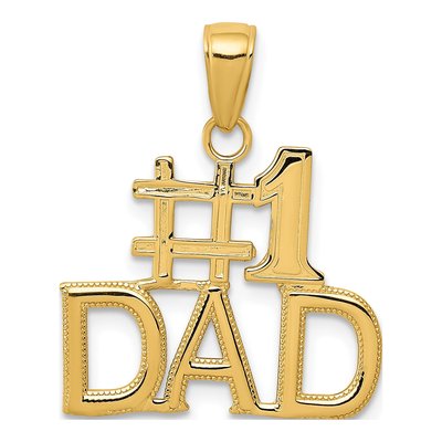 10K Yellow Gold DAD Number 1 Pendant