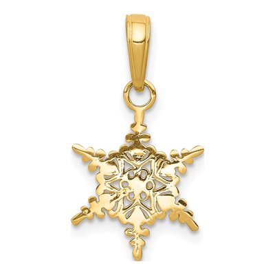 10K Yellow Gold Small Snowflake Pendant – view 5