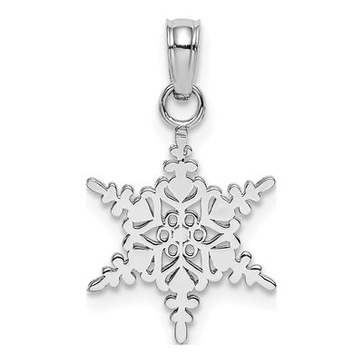 10K White Gold Small Snowflake Pendant