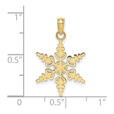 10K Yellow Gold Snowflake Pendant – view 4