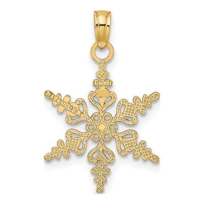 10K Yellow Gold Snowflake Pendant – view 5