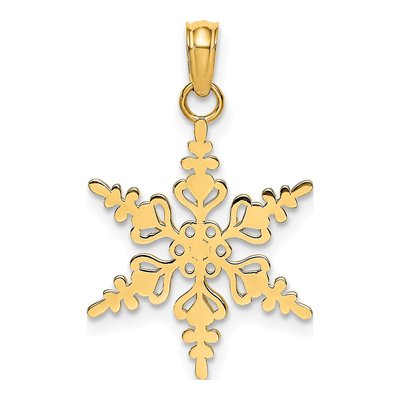 10K Yellow Gold Snowflake Pendant