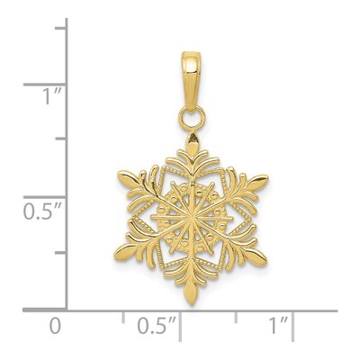 10K Yellow Gold Snowflake Pendant – view 4