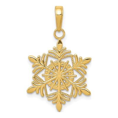 10K Yellow Gold Snowflake Pendant