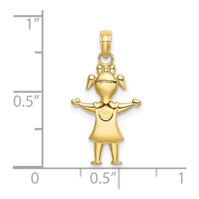 10K Yellow Gold Girl Charm – view 4