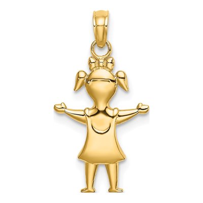 10K Yellow Gold Girl Charm