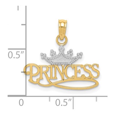10K Yellow Gold Princess Crown Pendant – view 4