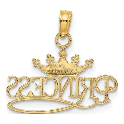 10K Yellow Gold Princess Crown Pendant – view 5