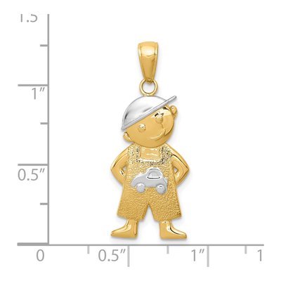 10K Yellow Gold Boy Pendant – view 4