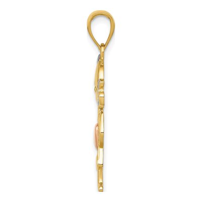 10K Two-Tone Gold Girl Pendant – view 3