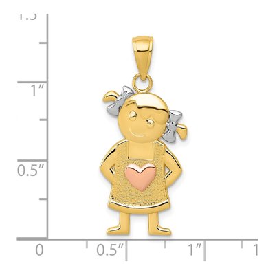 10K Two-Tone Gold Girl Pendant – view 4