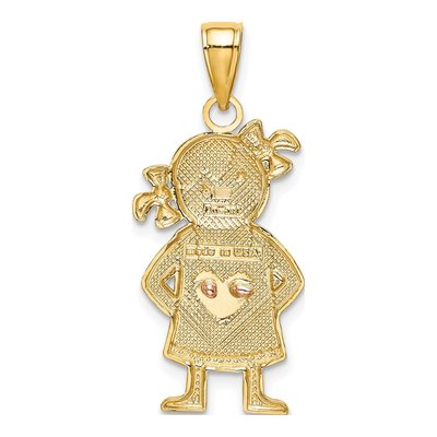 10K Two-Tone Gold Girl Pendant – view 5