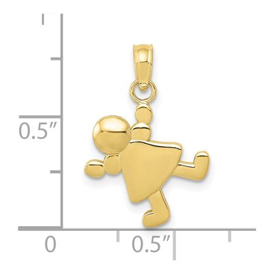 10K Yellow Gold Little Girl Cartwheel Charm – view 4