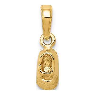 10K Yellow Gold 3D Baby Shoe Pendant