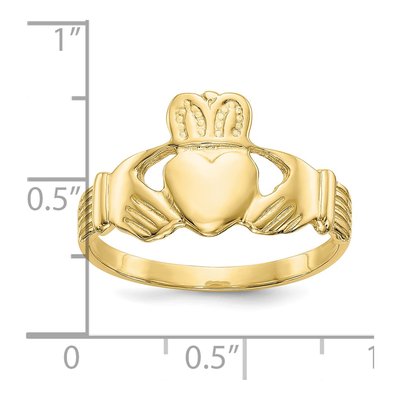 Men's 10K Yellow Gold Claddagh Ring – view 4