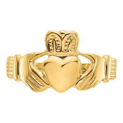Men's 10K Yellow Gold Claddagh Ring – view 6