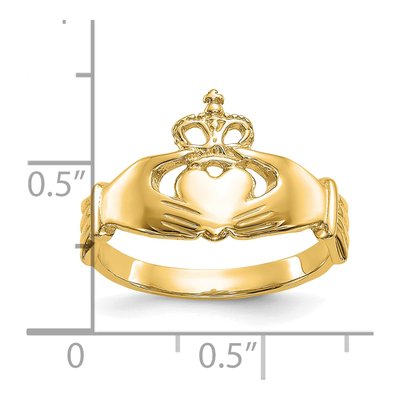 10K Yellow Gold Claddagh Ring – view 4