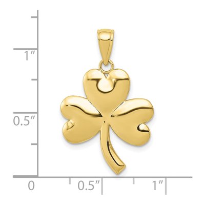 10K Yellow Gold Shamrock Pendant – view 4