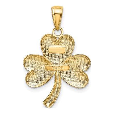 10K Yellow Gold Shamrock Pendant – view 5
