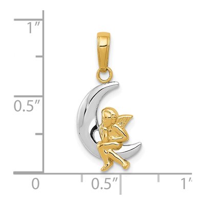 10K Yellow Gold Moon Pendant – view 4