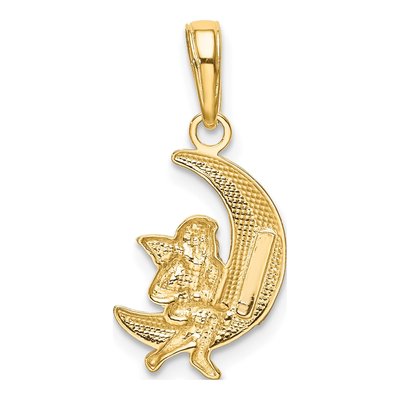 10K Yellow Gold Moon Pendant – view 5