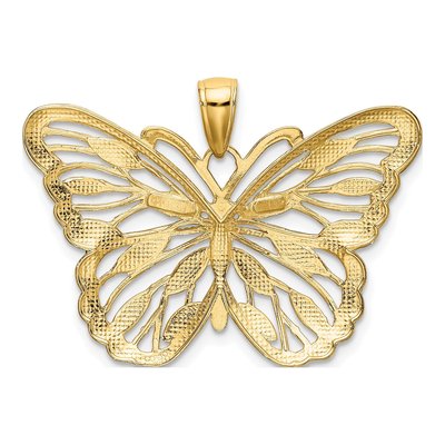 10K Yellow Gold Butterfly Pendant – view 4