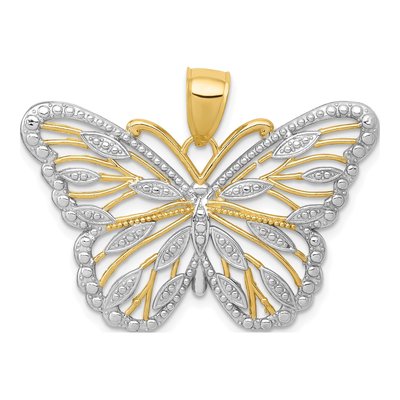 10K Yellow Gold Butterfly Pendant