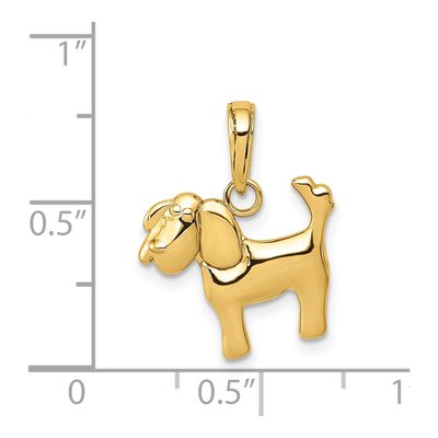 10K Yellow Gold Dog Pendant – view 5