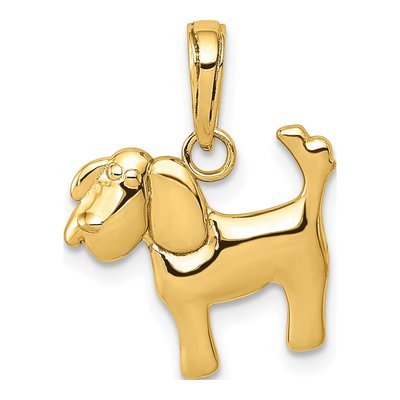 10K Yellow Gold Dog Pendant