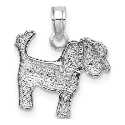 10K White Gold Dog Pendant – view 4