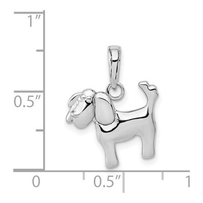 10K White Gold Dog Pendant – view 5