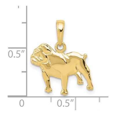 10K Yellow Gold Bulldog Pendant – view 5