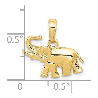 10K Yellow Gold Elephant Pendant – view 4