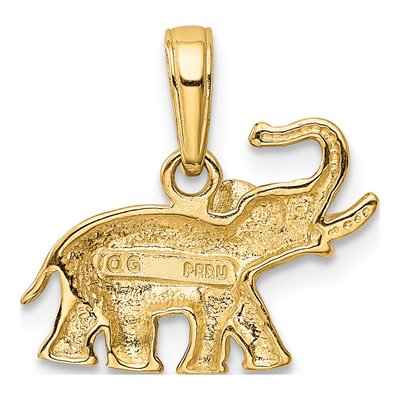 10K Yellow Gold Elephant Pendant – view 5