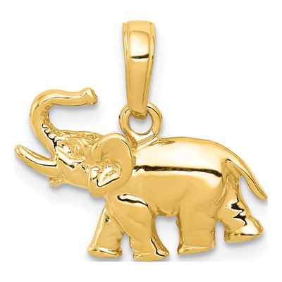 10K Yellow Gold Elephant Pendant