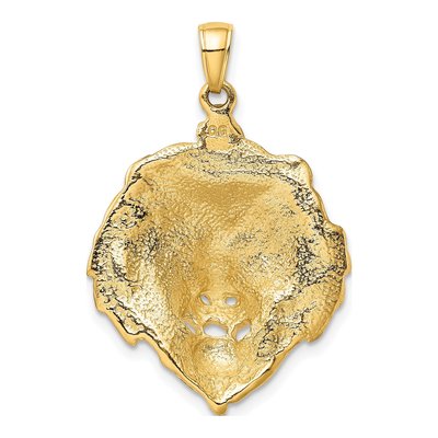 10K Yellow Gold Large Lion Head Pendant – view 4