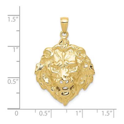 10K Yellow Gold Large Lion Head Pendant – view 5