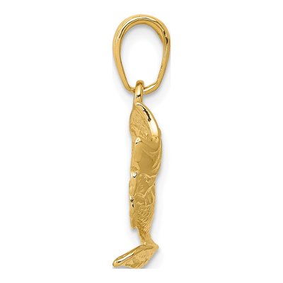 10K Yellow Gold Bass Fish Charm – view 3
