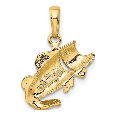 10K Yellow Gold Bass Fish Charm – view 5