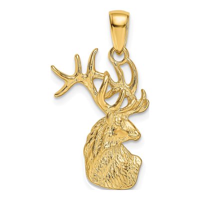 10K Yellow Gold Deer Head Charm