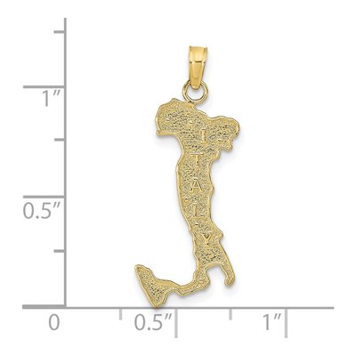 10K Yellow Gold Map Pendant – view 4
