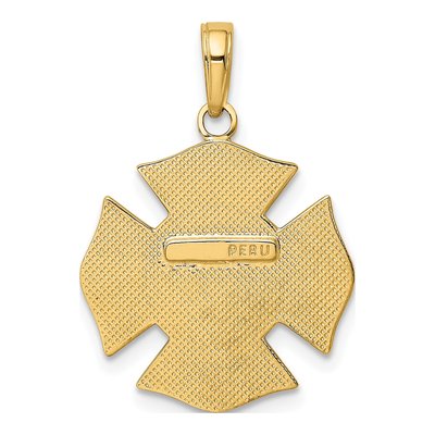 10K Yellow Gold Fire Dept Maltese Cross Pendant – view 4
