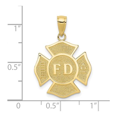 10K Yellow Gold Fire Dept Maltese Cross Pendant – view 5