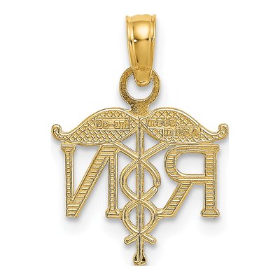 10K Yellow Gold Registered Nurse RN Pendant – view 5