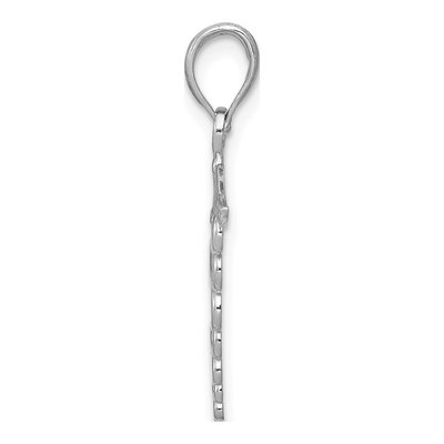 10K White Gold Caduceus Pendant – view 3