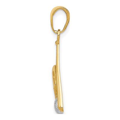 10K Yellow Gold Baseball Bat Glove Pendant – view 3