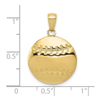 10K Yellow Gold Baseball Pendant – view 5