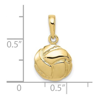 10K Yellow Gold Volleyball Pendant – view 5